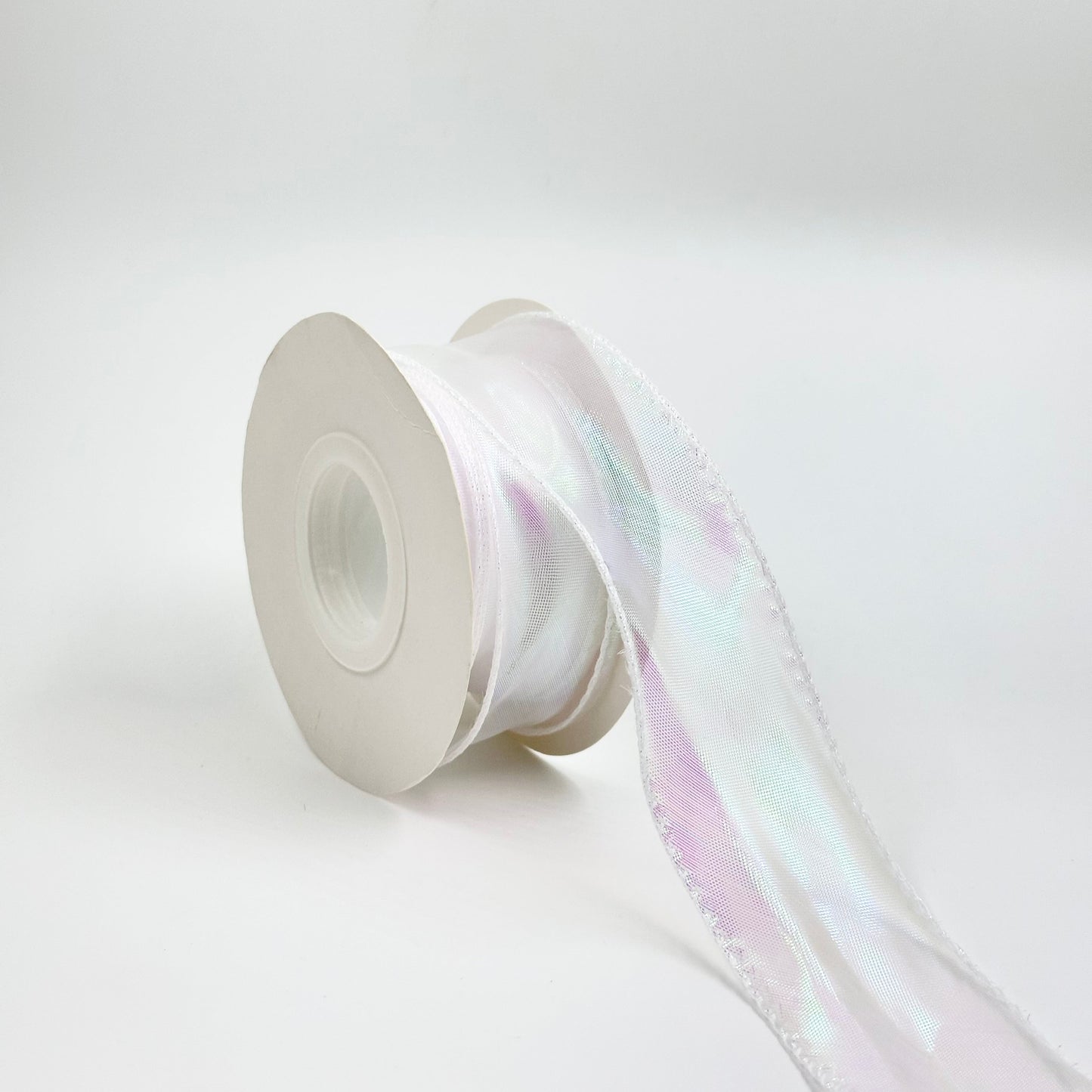 Iridescent Fishtail Organza - Pearl White
