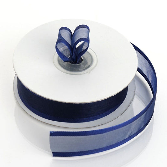 Satin Edged Organza - Navy