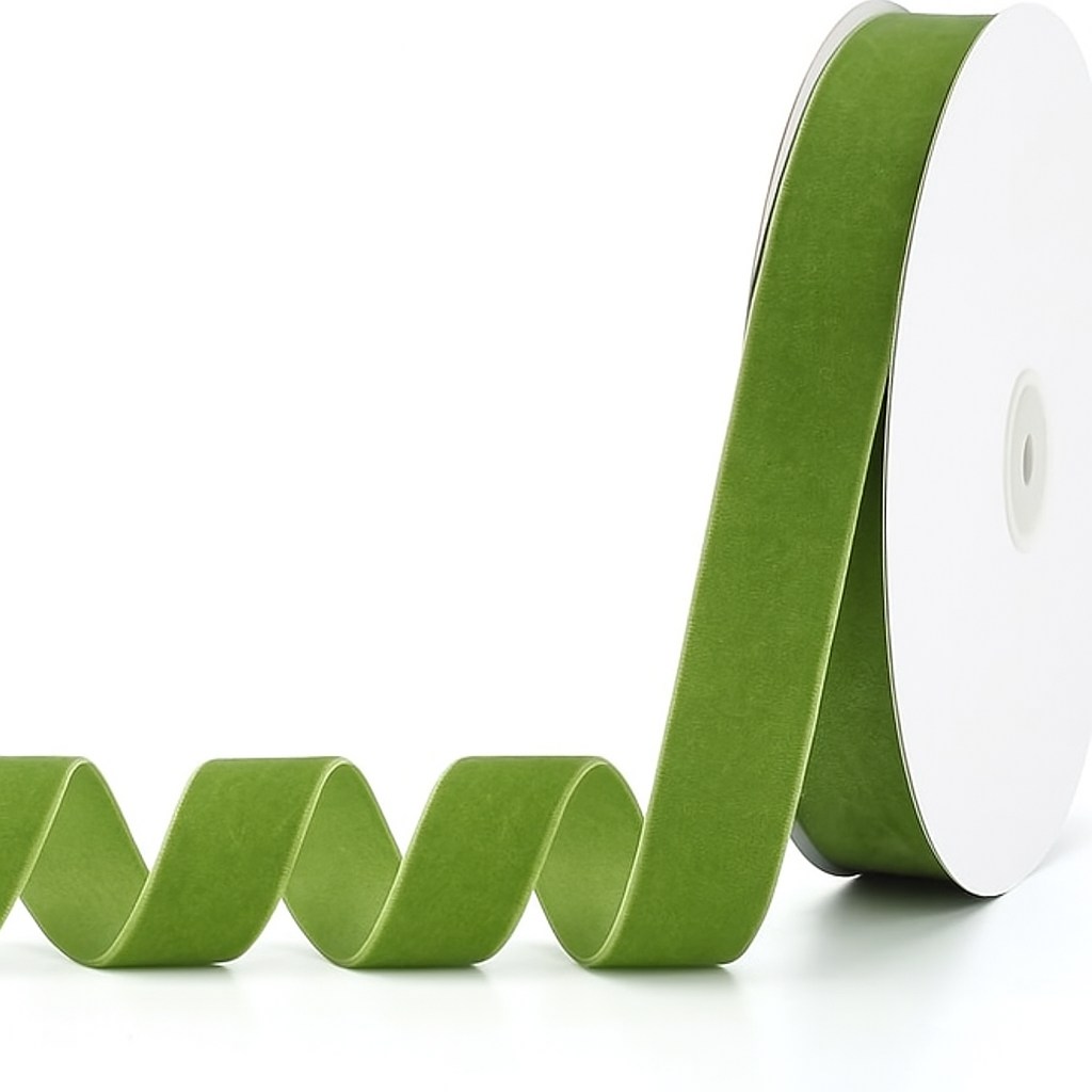 Velvet Ribbon - Moss Green