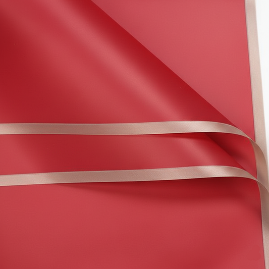 Gold Rim Bouquet Wrapping Sheets - Red (20 sheets)