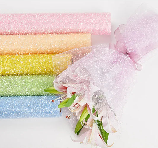 Snow Dot Mesh for Bouquet Wrapping (5 Meters)
