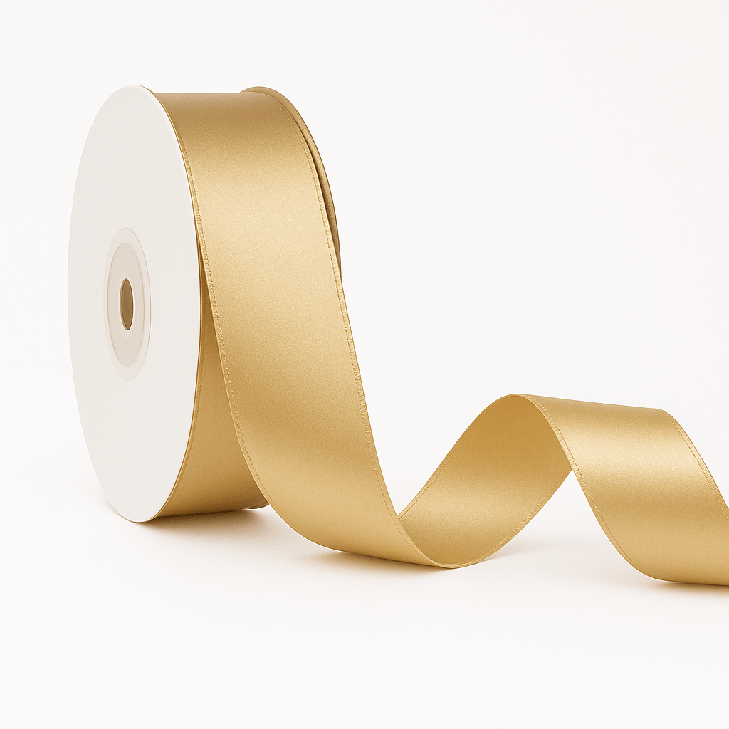 Double - sided Satin Ribbon - Gold - Prismribbons