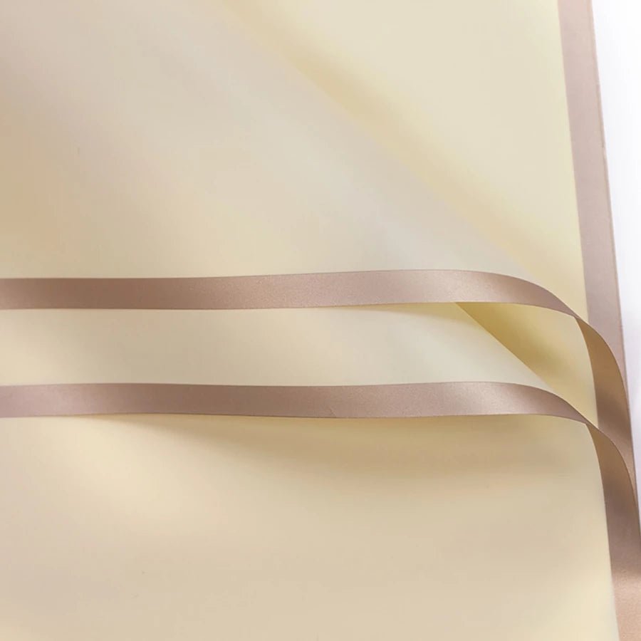 Gold Rim Bouquet Wrapping Sheets - Yellow (20 sheets) - Prismribbons