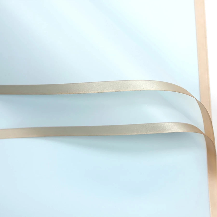 Gold Rim Bouquet Wrapping Sheets - Blue (20 sheets)
