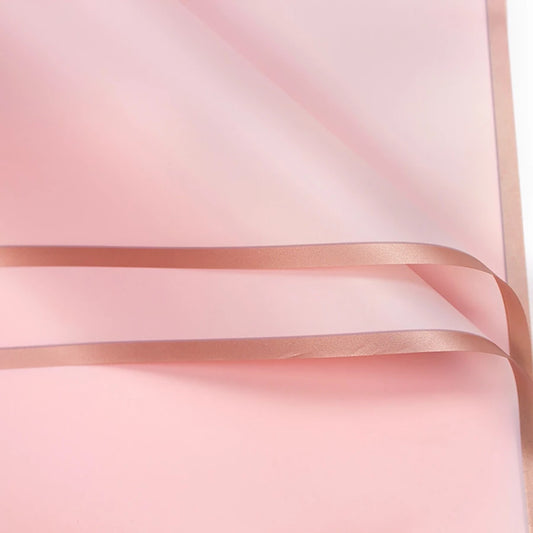 Gold Rim Bouquet Wrapping Sheets - Pink (20 sheets)