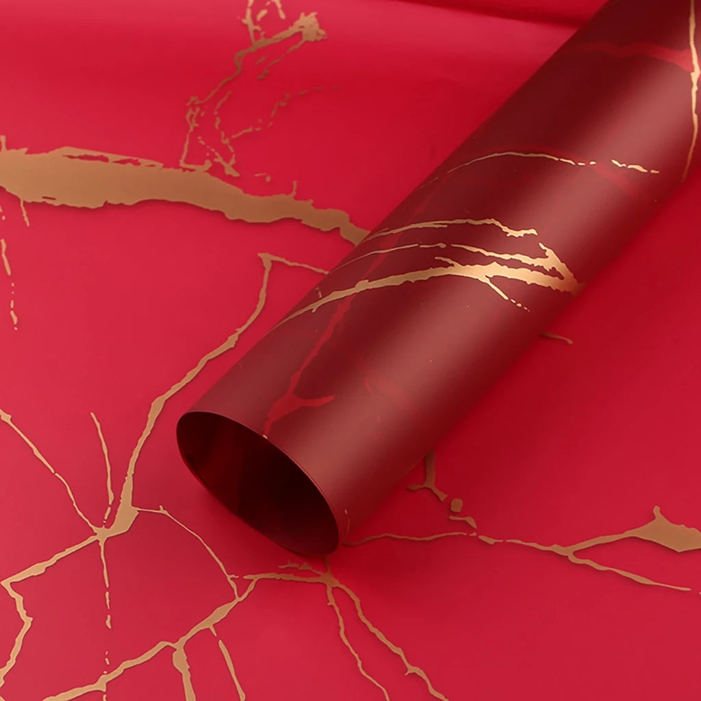 Marble Bouquet Wrapping Sheets - Red (20 sheets)