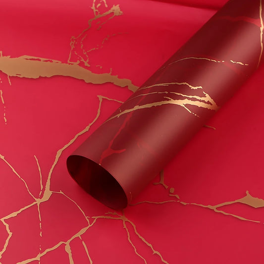 Marble Bouquet Wrapping Sheets - Red (20 sheets)