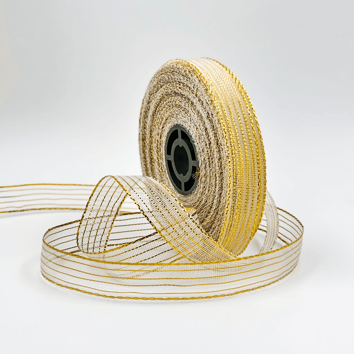 Metallic Striped Ribbon - Gold - Prismribbons