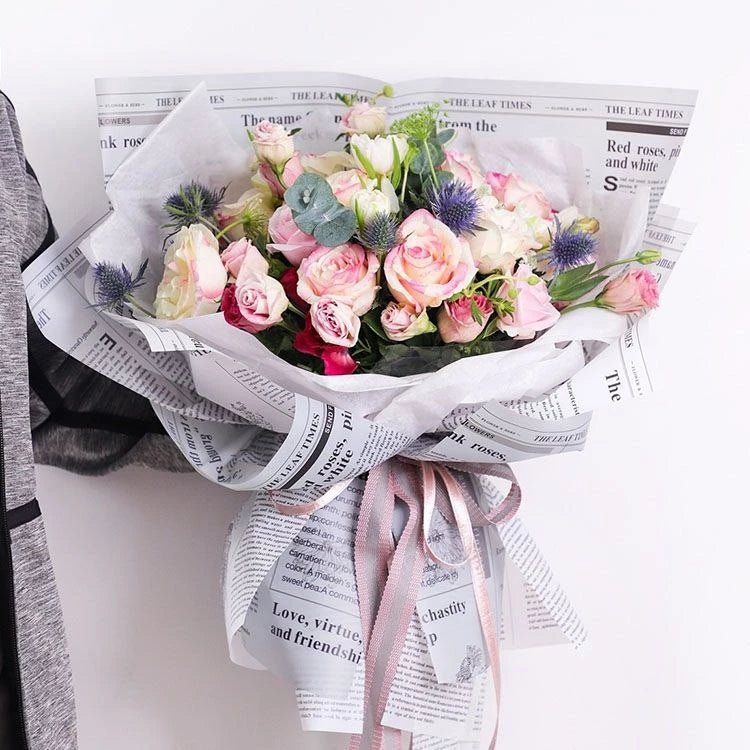 Newspaper Bouquet Wrapping Sheets (20 sheets) - Prismribbons