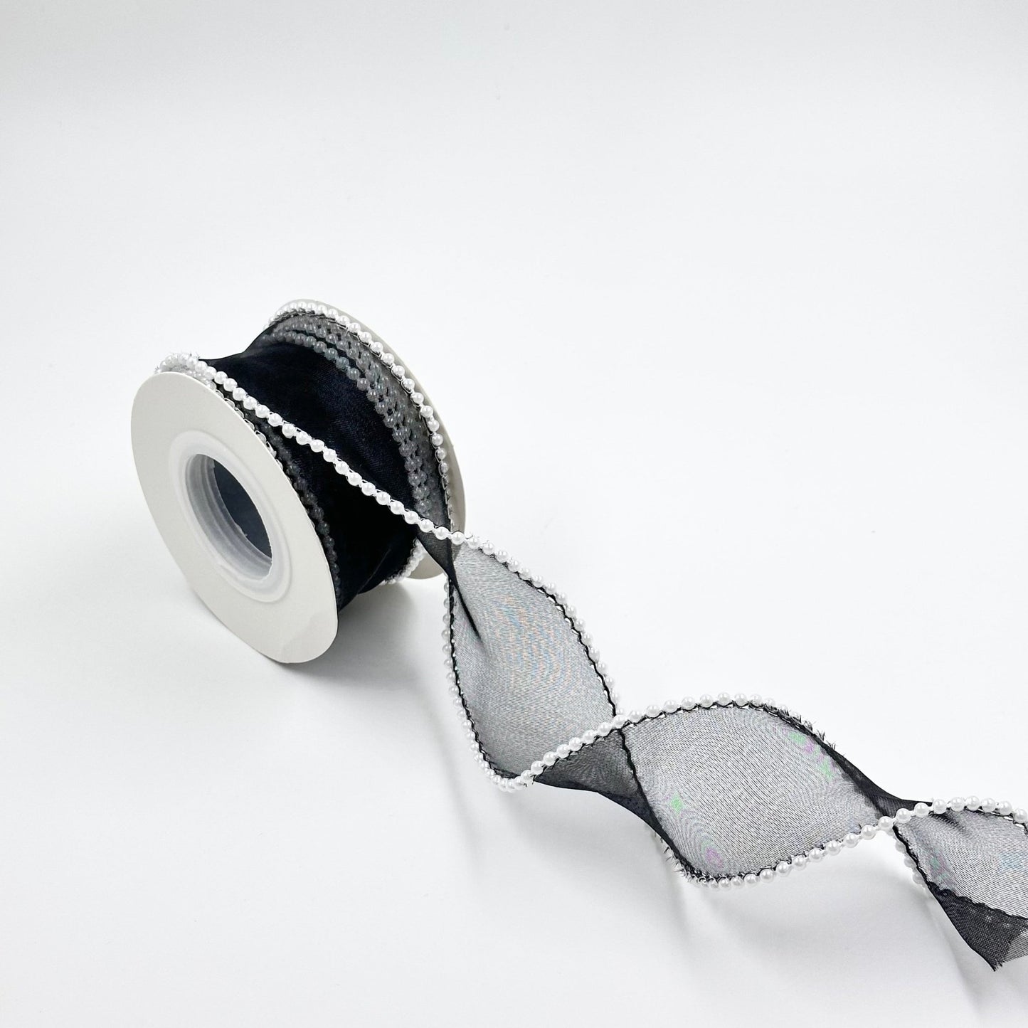 Pearl Ribbon - Black (1.5 inch) (5 yards) - Prismribbons