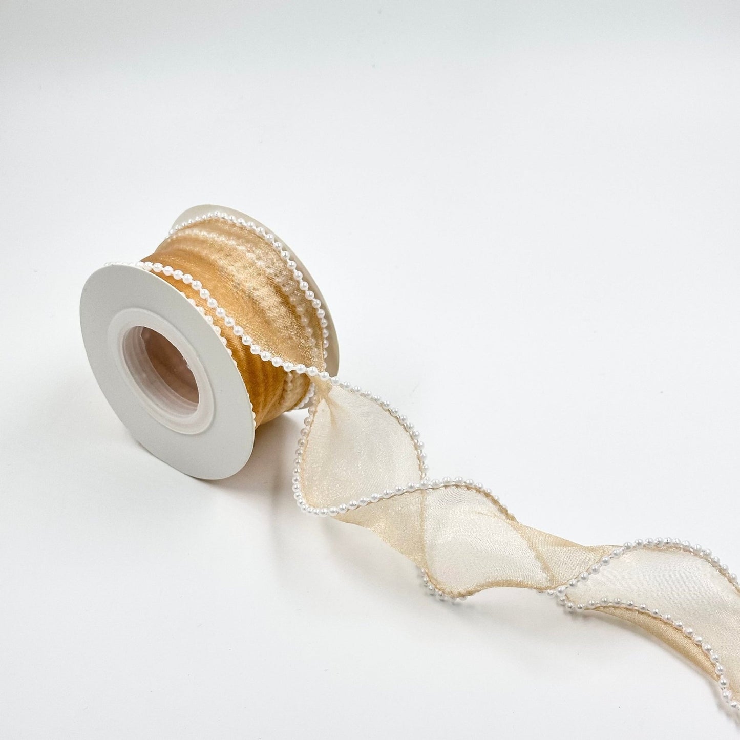 Pearl Ribbon - Champagne (1.5 inch) (5 yards) - Prismribbons