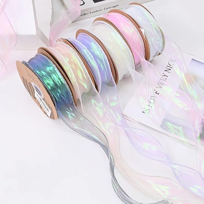Iridescent Wavy Organza Ribbon - Prismribbons