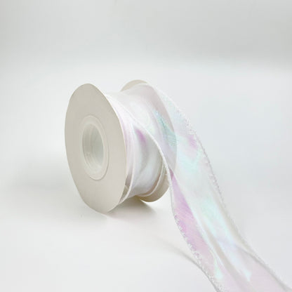 Iridescent Fishtail Organza - Pearl White