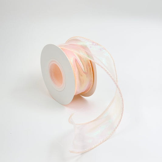 Iridescent Fishtail Organza - Peach
