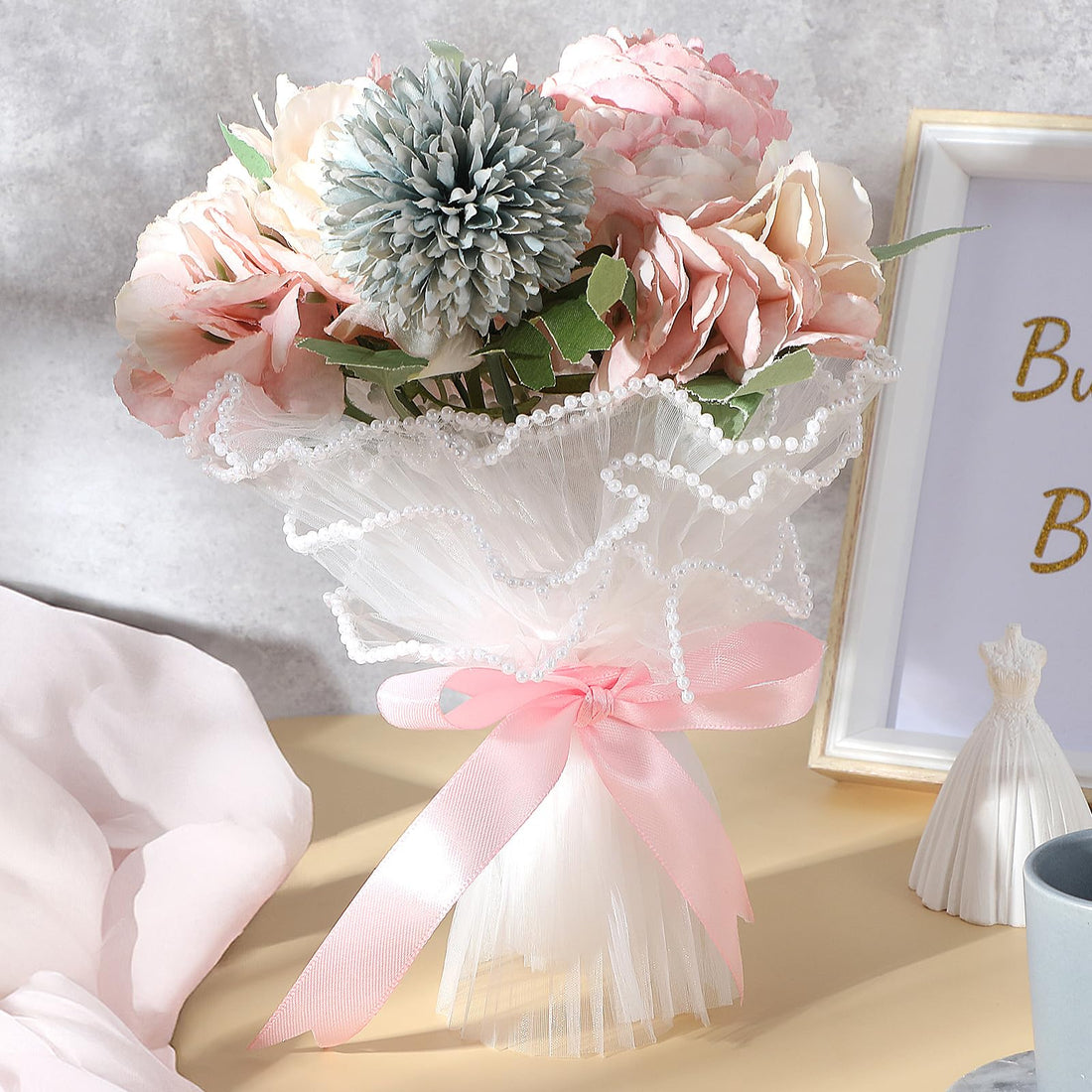 Pearl Mesh For Bouquets - White (3.5 meters)