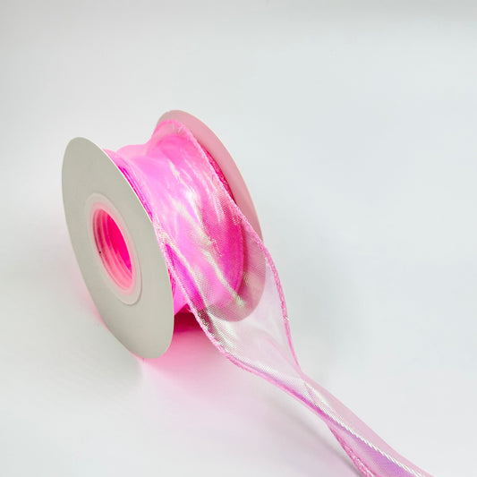 Iridescent Fishtail Organza - Pink
