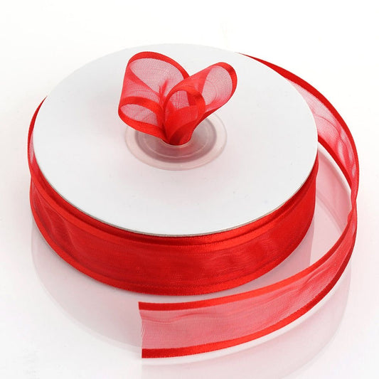 Satin edged organza - Red
