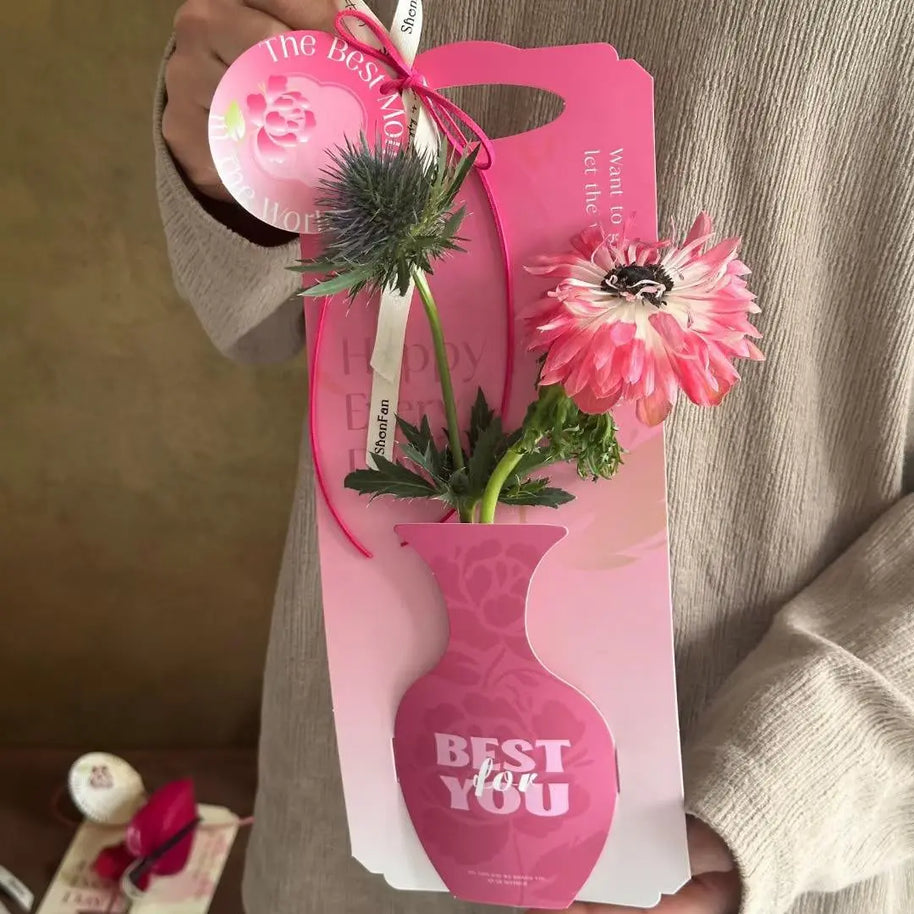 Vase Flower Card (5 pcs) Prismribbons