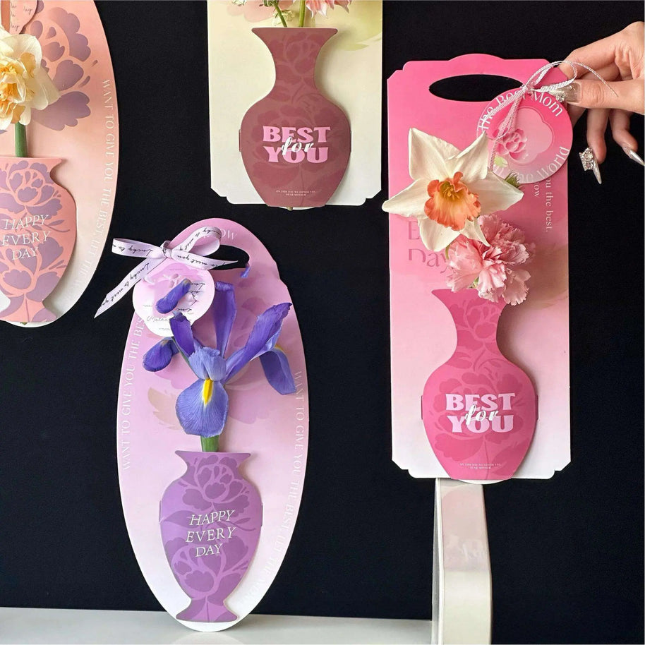 Vase Flower Card (5 pcs) Prismribbons