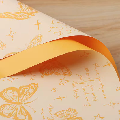 Yellow Butterfly Bouquet Wrapping sheet - (20 Sheets)
