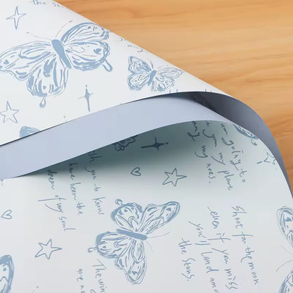 Sky Blue Butterfly Bouquet Wrapping sheet - (20 Sheets)