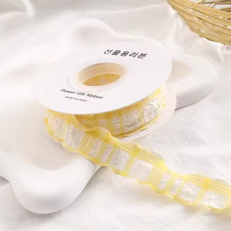 Plaid Crumpled Ribbon (1 inch) (9 Meters)