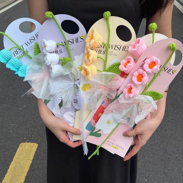 'Best Wishes' Flower card - 10pcs