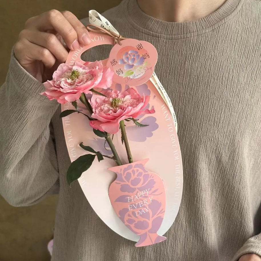 Vase Flower Card (5 pcs) Prismribbons