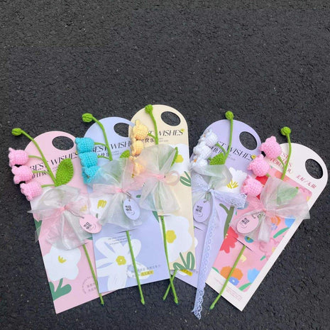 'Best Wishes' Flower card - 10pcs Prismribbons