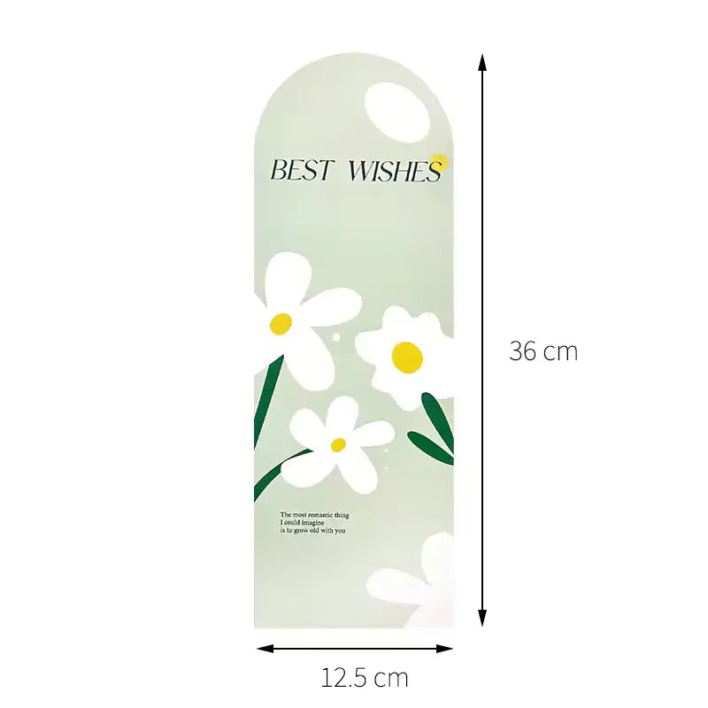 'Best Wishes' Flower card - 10pcs Prismribbons