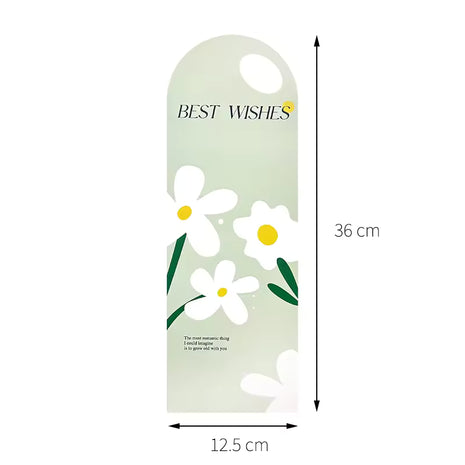 'Best Wishes' Flower card - 10pcs