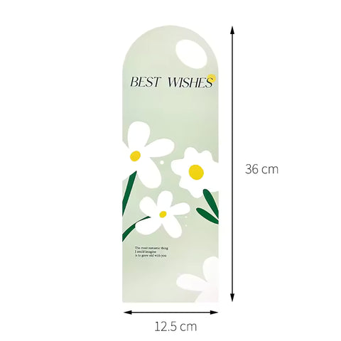 'Best Wishes' Flower card - 10pcs