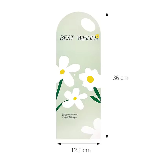 'Best Wishes' Flower card - 10pcs