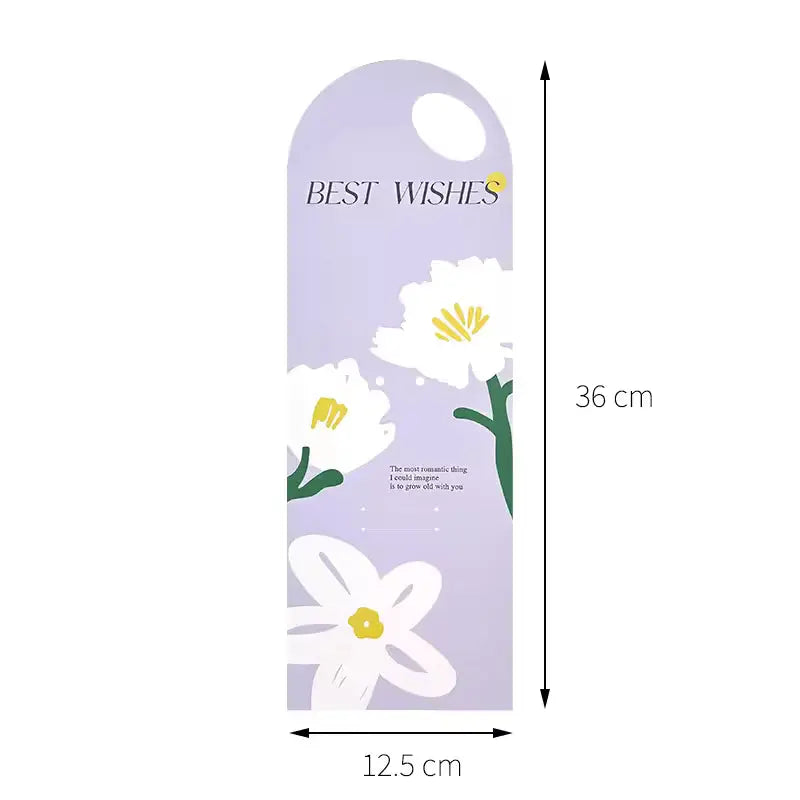 'Best Wishes' Flower card - 10pcs Prismribbons