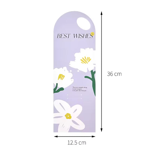 'Best Wishes' Flower card - 10pcs