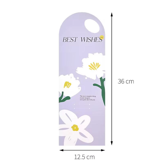 'Best Wishes' Flower card - 10pcs