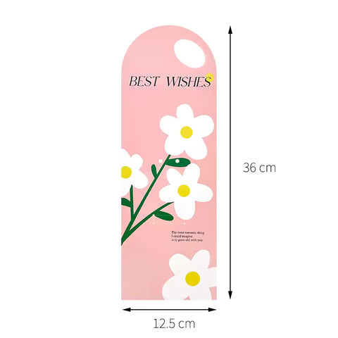 'Best Wishes' Flower card - 10pcs