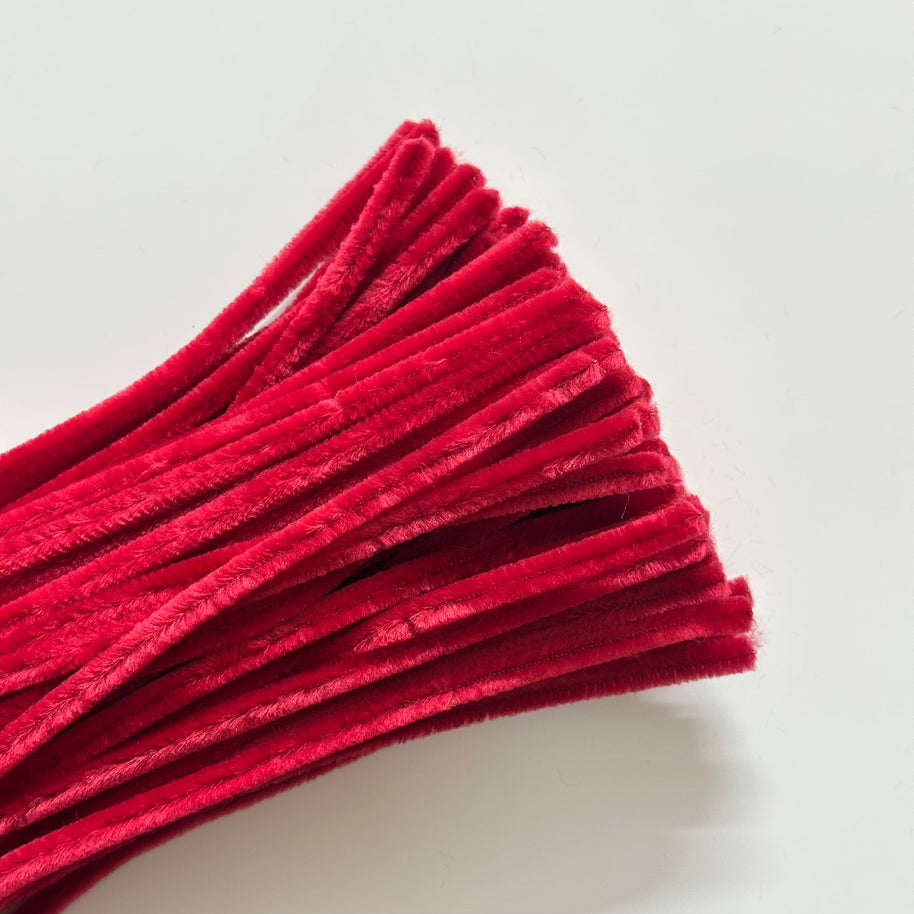 Pipe Cleaner (6mm) - 100PCS - Ruby Red - Prismribbons