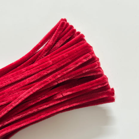 Pipe Cleaner (6mm) - 100PCS - Ruby Red - Prismribbons