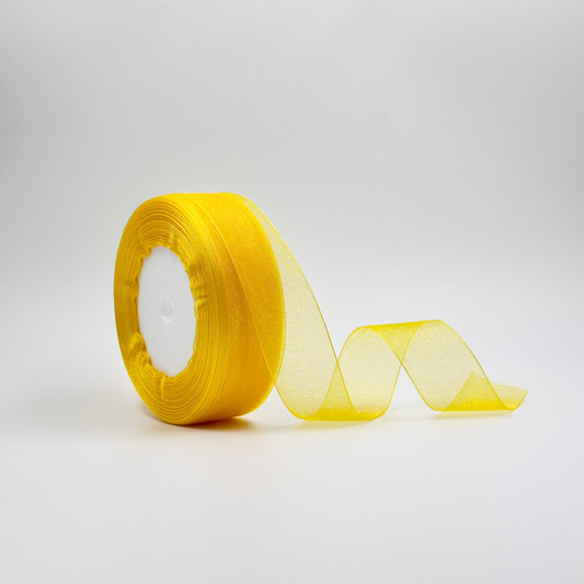 Organza Ribbon - Yellow (1 inch)