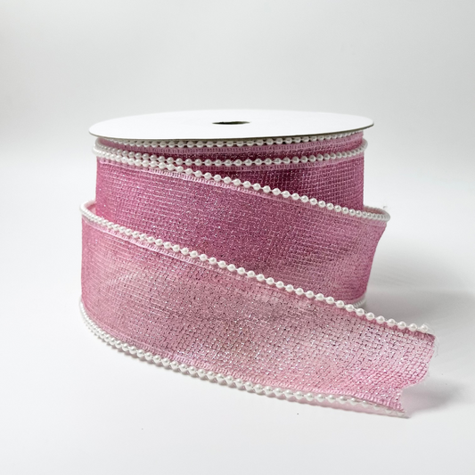 Pearl Glitter Mesh - Pink