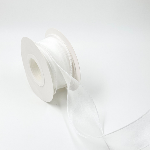 Wavy Organza Ribbon - White (1.5 inch) (9 meters)