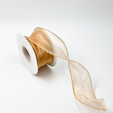 Wavy Organza Ribbon - Gold (1.5 inch) (9 meters)