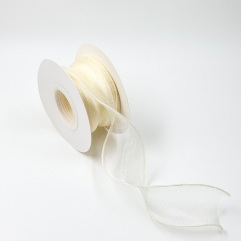 Wavy Organza Ribbon - Cream (1.5 inch) (9 meters)