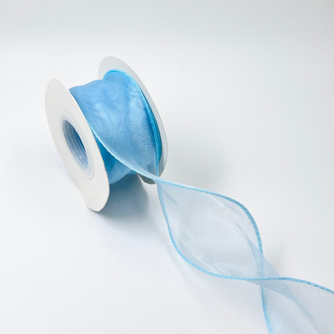 Wavy Organza Ribbon - Blue (1.5 inch) (9 meters)