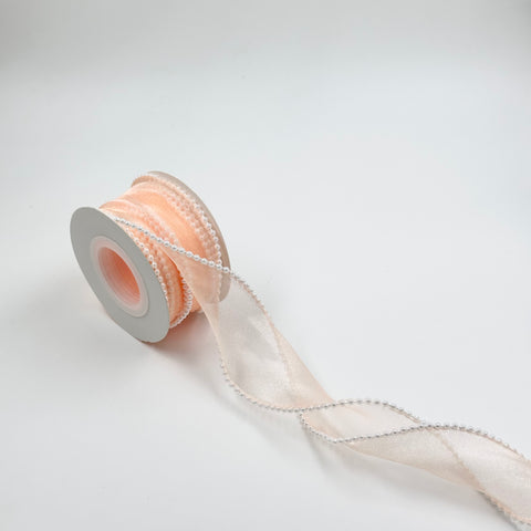Pearl Ribbon - Peach (1.5 inch) (5 meters)