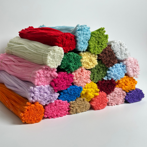 Premium white chenille pipe cleaners 12 inch flexible craft stems
