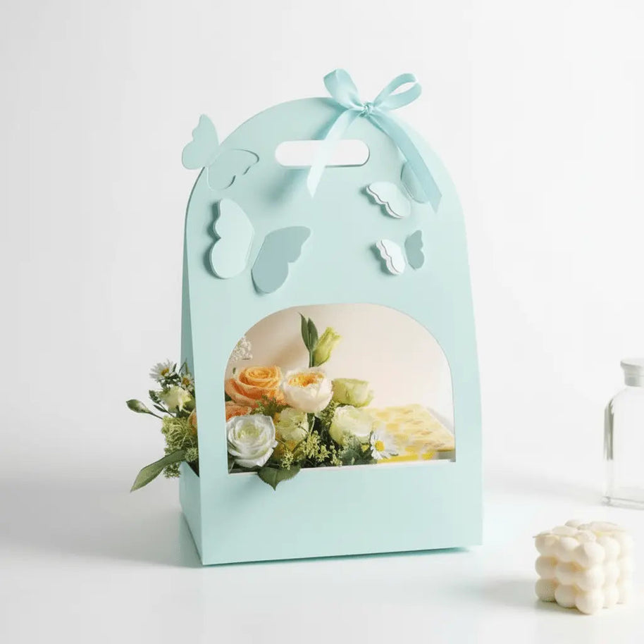 Butterfly Flower Arrangement Bag (5pcs) - Blue - Prismribbons