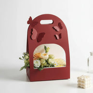 Butterfly Flower Arrangement Bag (5pcs) - Maroon - Prismribbons