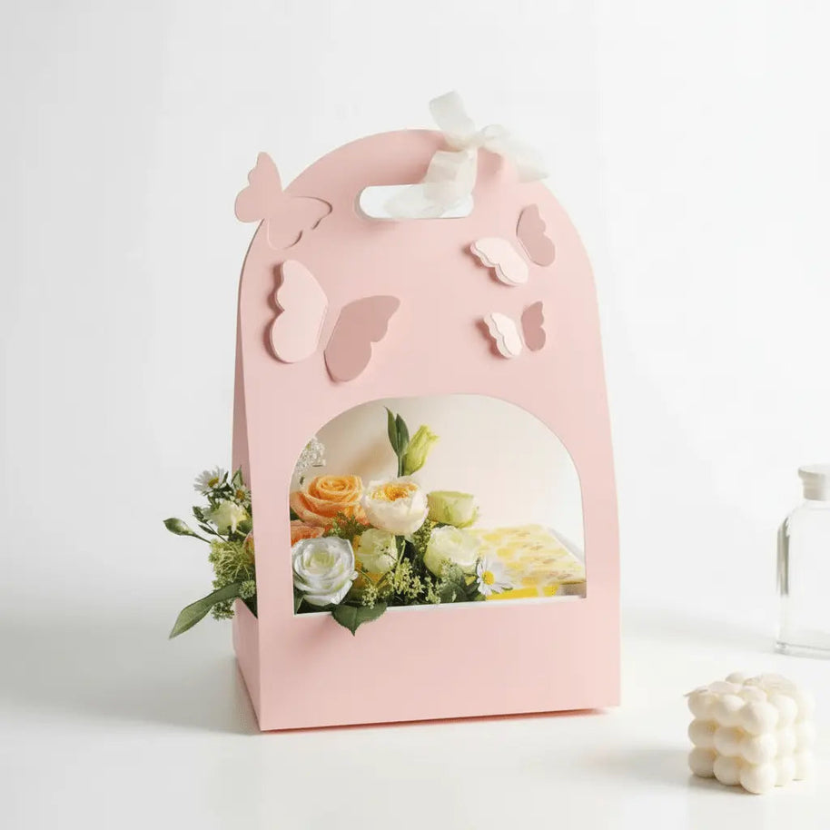 Butterfly Flower Arrangement Bag (5pcs) - Pink - Prismribbons